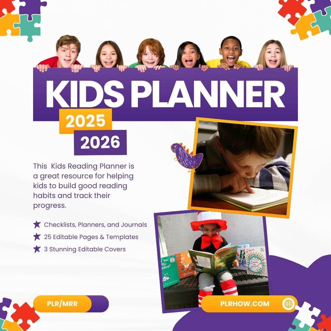 Kids Reading Planner, Journal & eBook | With Resell License  | Complete Reading Trackers for Kids