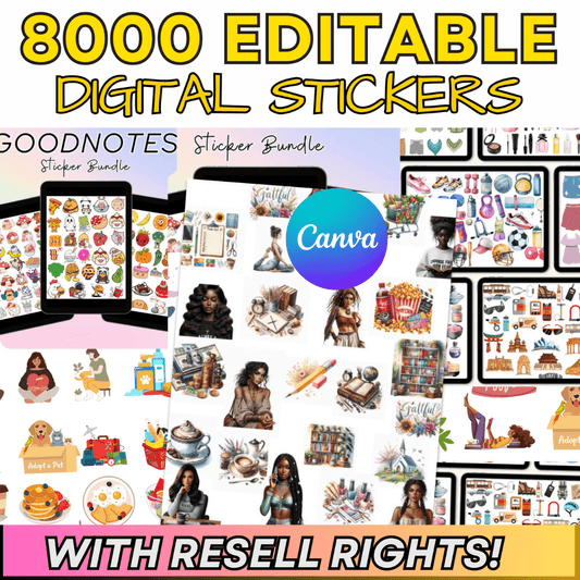 8000+ Digital Stickers For Planners, & Journals |Includes Resell Rights
