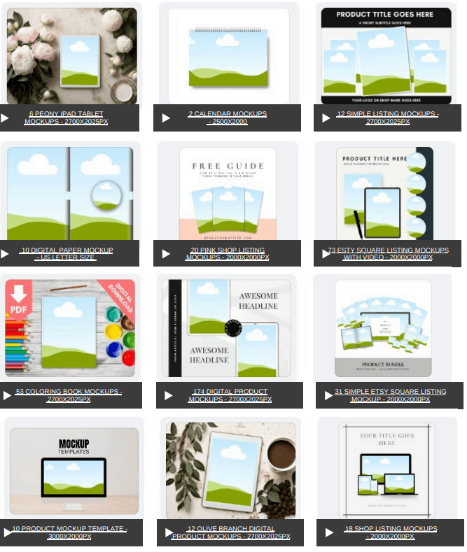 1,400 Editable Mockup Templates for Your Digital Products (PLR/MRR Included)
