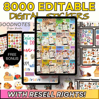 15,000+ Pages PLR Planners, Journals, Trackers + 8,000 Bonus Digital Stickers! | Mega Template Bundle with Resell Rights (Limited-Time Offer!)