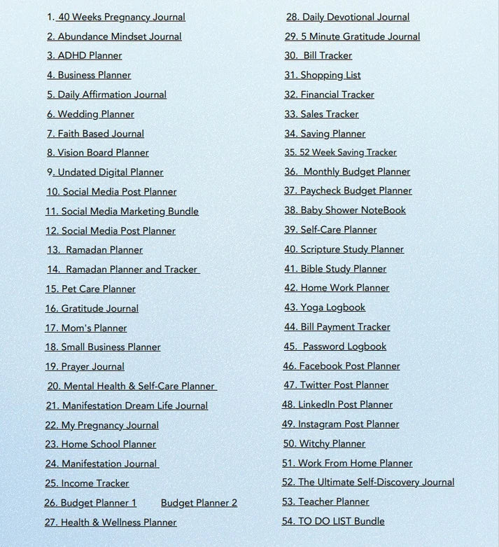 850 Pages PLR Planners/Journals/Templates Bundle - (Editable & Printable)