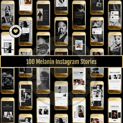 100 Pink Melanin Instagram Stories + Editable Templates (with Resell Rights)