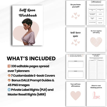 330 Pages Self-Care Planner Bundle (with Resell Rights)