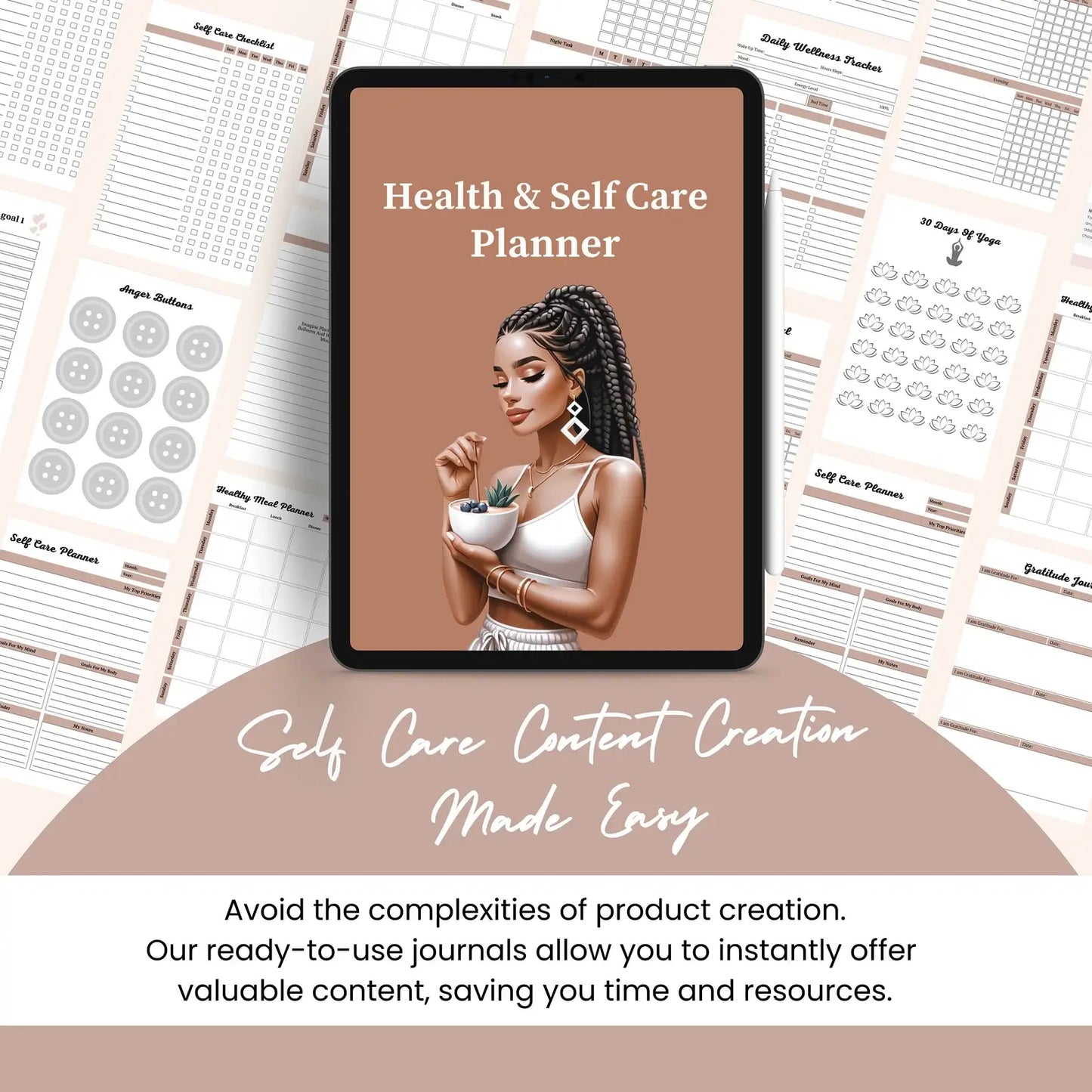 330 Pages Self-Care Planner Bundle (with Resell Rights)