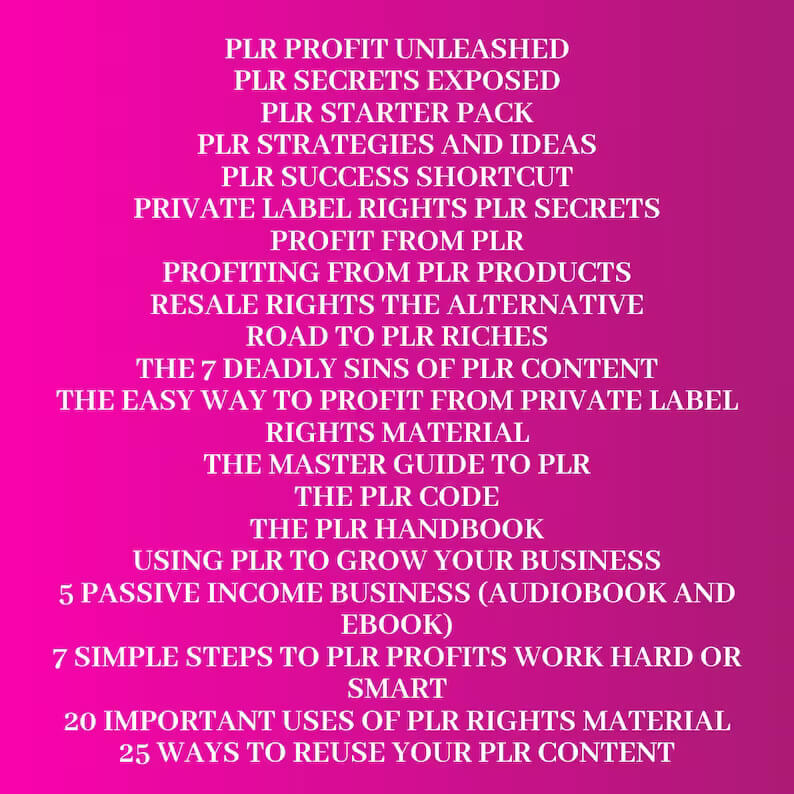 Learn How to Resell Digital Products Online with PLR & MRR | Reseller Super Pack | eBooks | Audio Courses