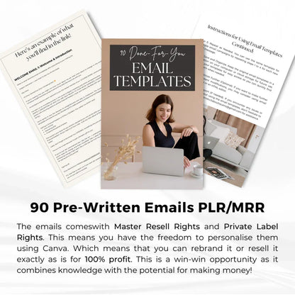 90 Pre-Written Email Marketing Templates For Digital Product Business | Master Resell Rights MRR | Private Label Rights | PLR Digital Product