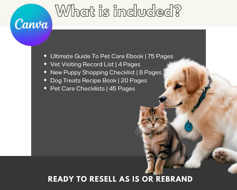 Editable Pet and Animal Care Products with Resell Rights