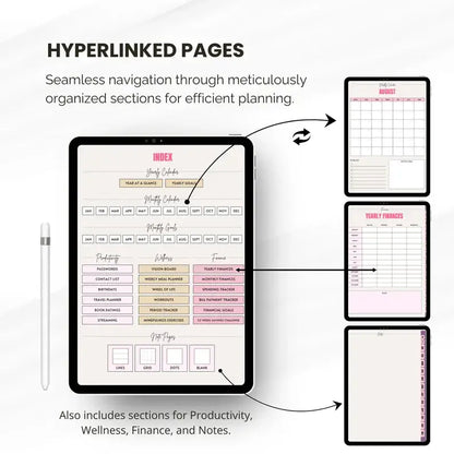 Aesthetic Girl Digital Planner +  22 Beautiful Digital Stickers (with Resell Rights)