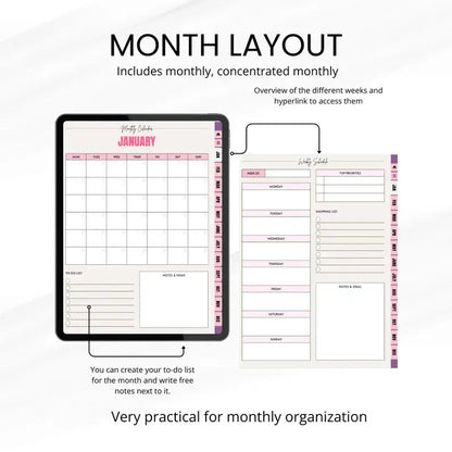 Aesthetic Girl Digital Planner +  22 Beautiful Digital Stickers (with Resell Rights)