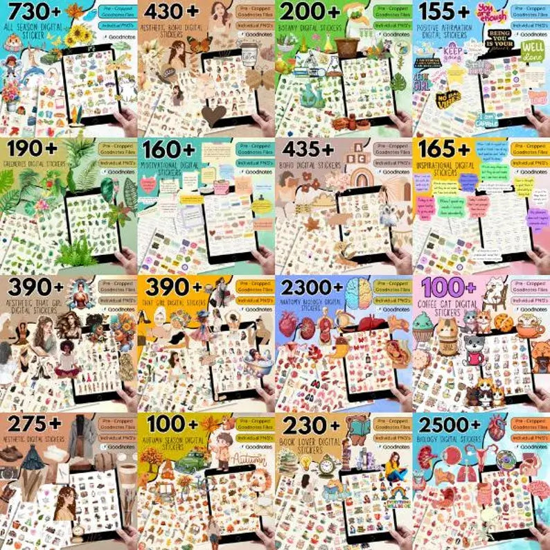 8000+ Digital Stickers For Planners, & Journals |Includes Resell Rights