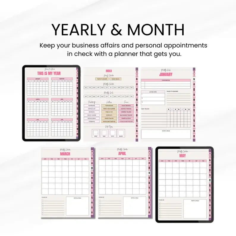 Aesthetic Girl Digital Planner +  22 Beautiful Digital Stickers (with Resell Rights)