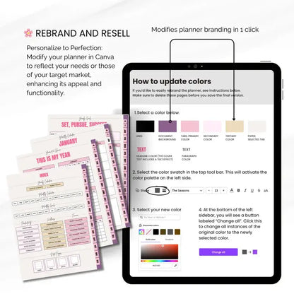 Aesthetic Girl Digital Planner +  22 Beautiful Digital Stickers (with Resell Rights)
